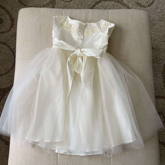 Kid Collection Ivory Flower Girl Dress SZ 4 - Picture 2 of 11